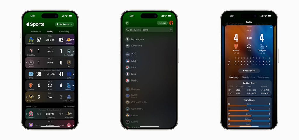 Apple Sports: новий мобільний застосунок для iPhone для любителів спорту